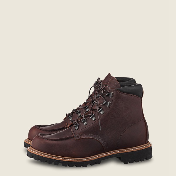 Bottes Red Wing Heritage - Sawmill - 6-Inch Oil-Slick Cuir Steel Toe - Marron Foncé - Homme 821RJNAH